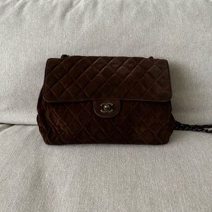 Medium Dark Brown Suede Chanel Bag
